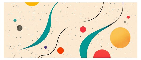 Slika - Minimalistična šarena ilustracija (120x50 cm)