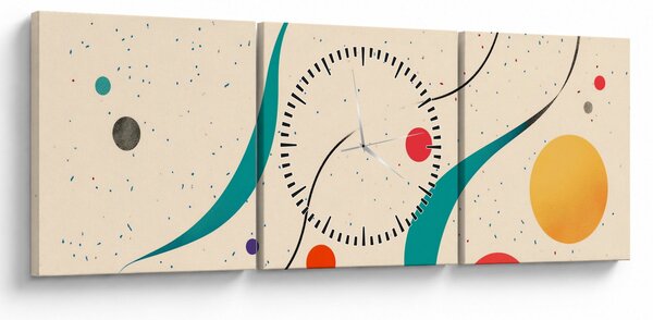 Slika - Minimalistična šarena ilustracija (sa satom) (90x30 cm)