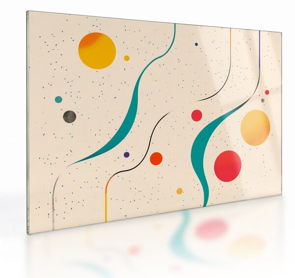 Staklena slika - Minimalistična šarena ilustracija (70x50 cm)