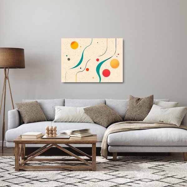 Staklena slika - Minimalistična šarena ilustracija (70x50 cm)
