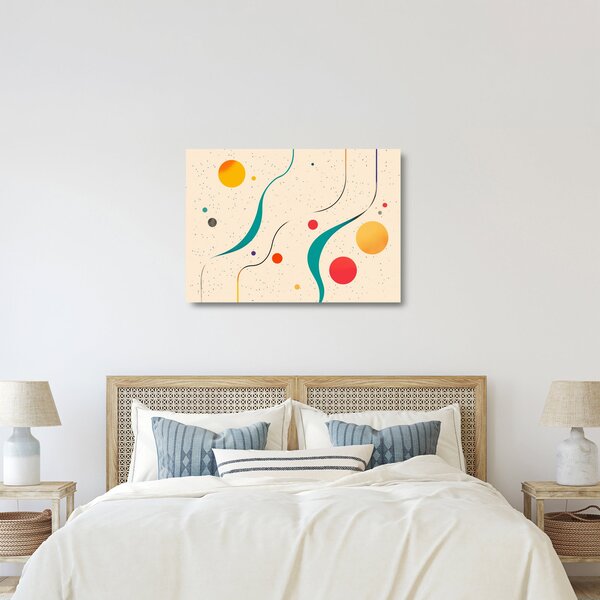 Staklena slika - Minimalistična šarena ilustracija (70x50 cm)