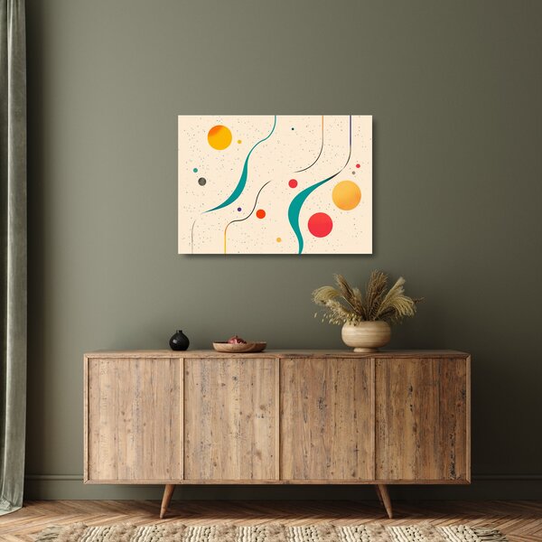 Staklena slika - Minimalistična šarena ilustracija (70x50 cm)