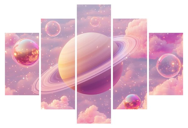 Slika - Ružičasti planet (150x105 cm)