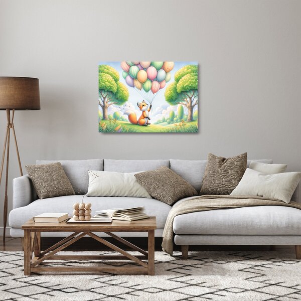 Staklena slika – Sretna lisica (70x50 cm)
