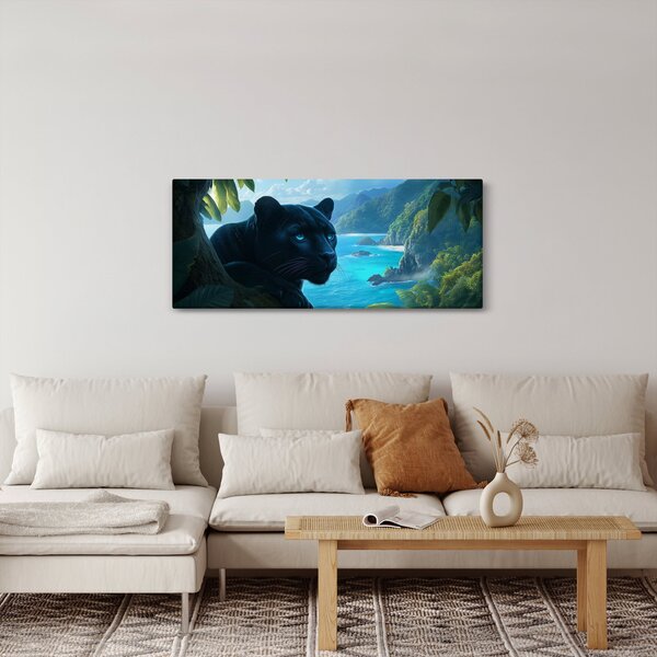 Slika - Crni panter u džungli (120x50 cm)