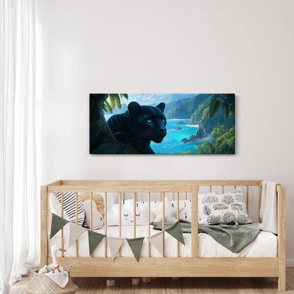 Slika - Crni panter u džungli (120x50 cm)