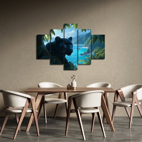Slika - Crni panter u džungli (150x105 cm)