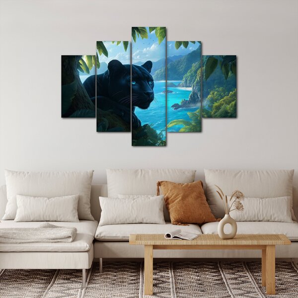 Slika - Crni panter u džungli (150x105 cm)