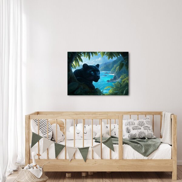 Slika - Crni panter u džungli (70x50 cm)