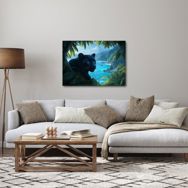 Slika - Crni panter u džungli (70x50 cm)