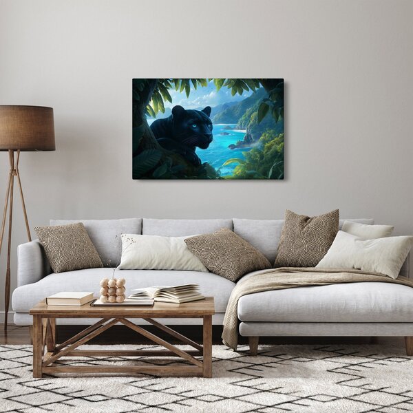 Slika - Crni panter u džungli (90x60 cm)