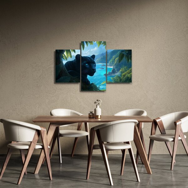 Slika - Crni panter u džungli (90x60 cm)
