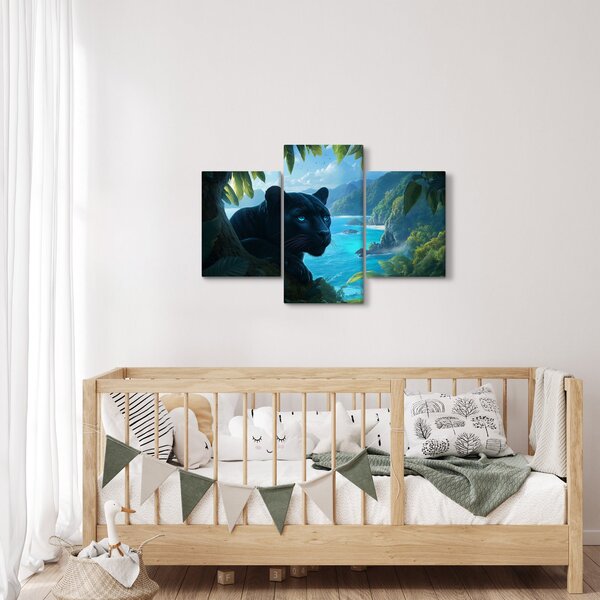 Slika - Crni panter u džungli (90x60 cm)