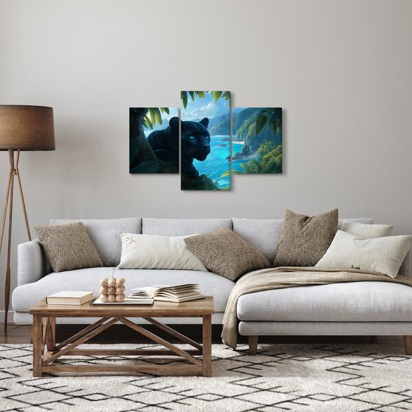Slika - Crni panter u džungli (90x60 cm)