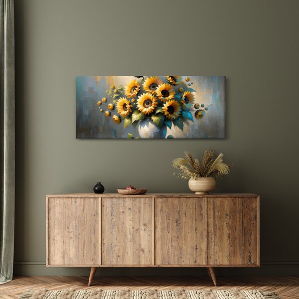 Slika – Vaza sa suncokretima (120x50 cm)