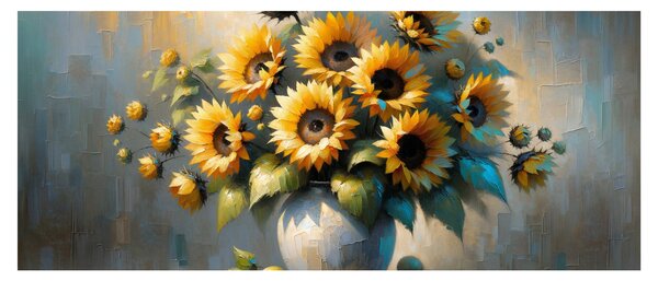 Slika – Vaza sa suncokretima (120x50 cm)