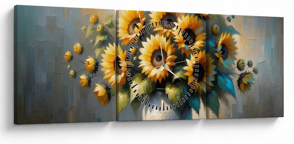 Slika – Vaza sa suncokretima (sa satom) (90x30 cm)