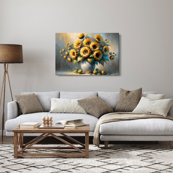 Slika – Vaza sa suncokretima (90x60 cm)