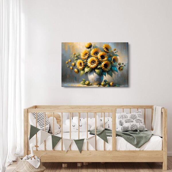 Slika – Vaza sa suncokretima (90x60 cm)