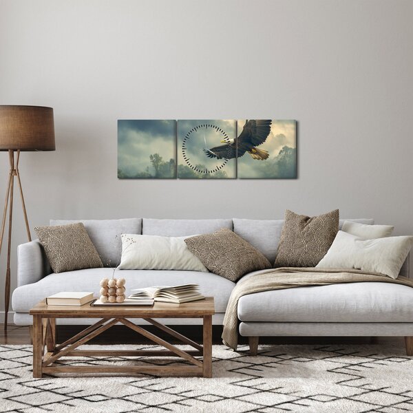 Slika - Leteći orao (sa satom) (90x30 cm)