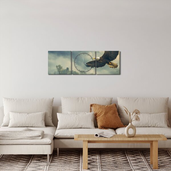 Slika - Leteći orao (sa satom) (90x30 cm)