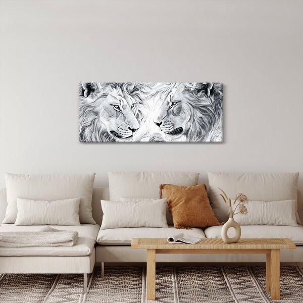 Slika - Nacrtane glave lavova (120x50 cm)