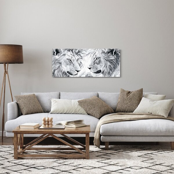 Slika - Nacrtane glave lavova (120x50 cm)