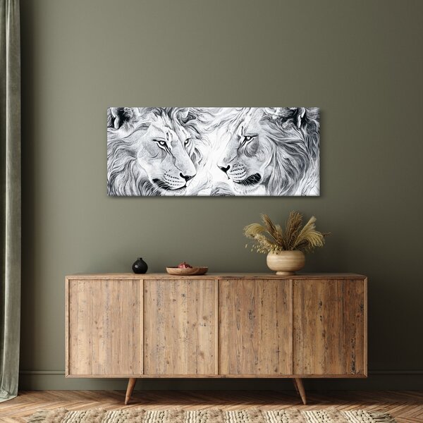 Slika - Nacrtane glave lavova (120x50 cm)