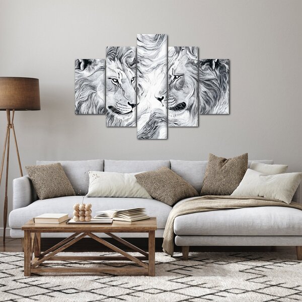 Slika - Nacrtane glave lavova (150x105 cm)
