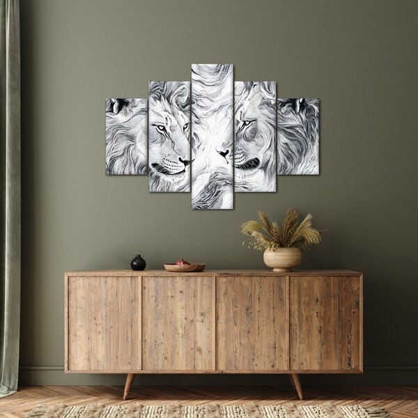 Slika - Nacrtane glave lavova (150x105 cm)