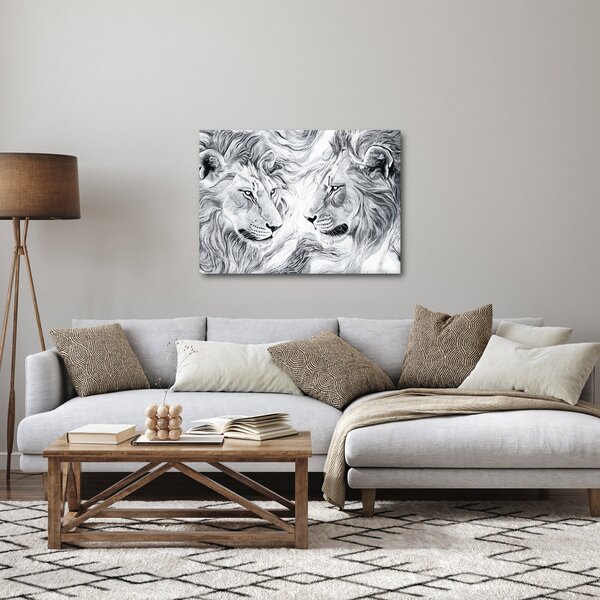 Slika - Nacrtane glave lavova (70x50 cm)