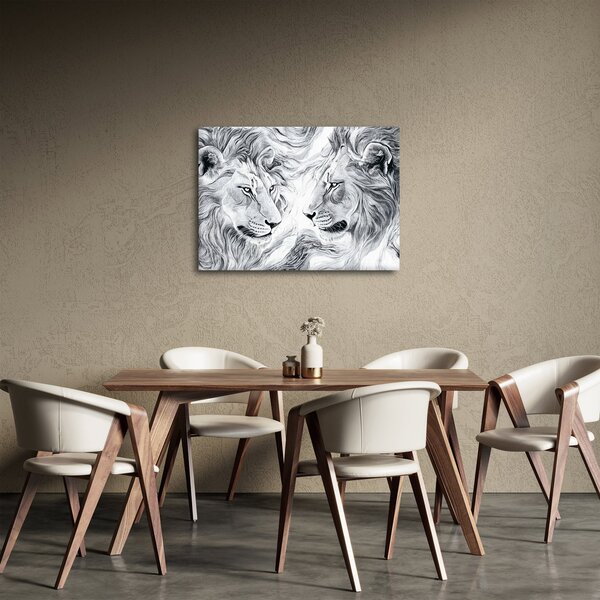 Slika - Nacrtane glave lavova (70x50 cm)