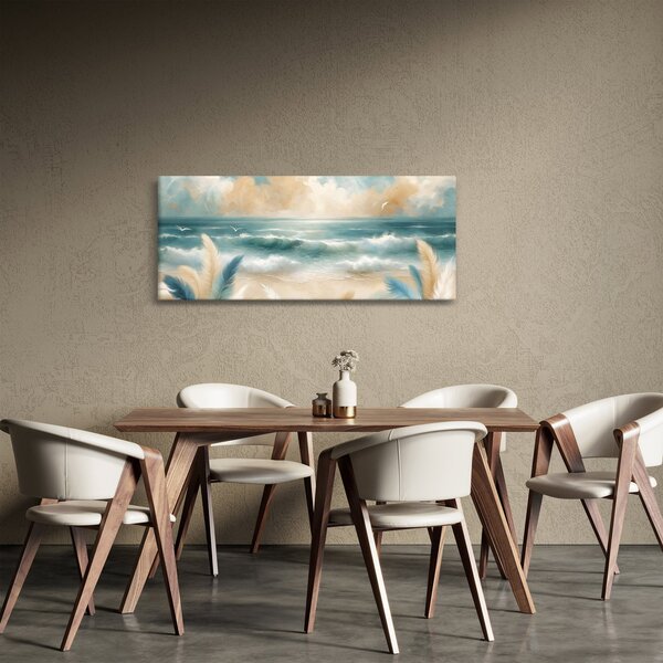 Slika – Oslikana plaža u nježnim bojama (120x50 cm)