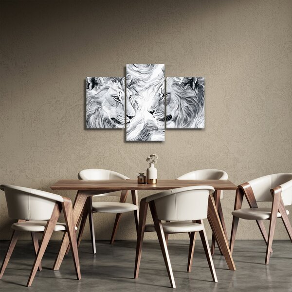 Slika - Nacrtane glave lavova (90x60 cm)