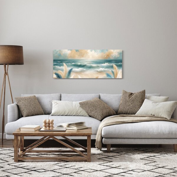 Slika – Oslikana plaža u nježnim bojama (120x50 cm)