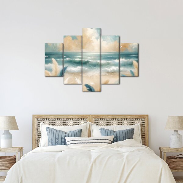 Slika – Oslikana plaža u nježnim bojama (150x105 cm)