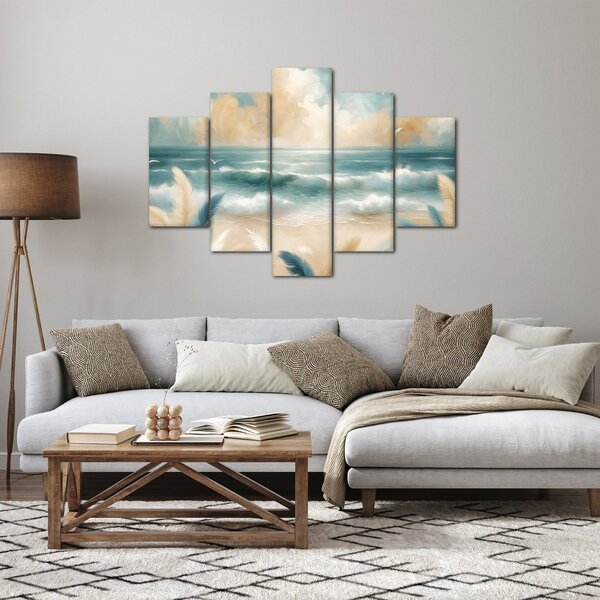 Slika – Oslikana plaža u nježnim bojama (150x105 cm)