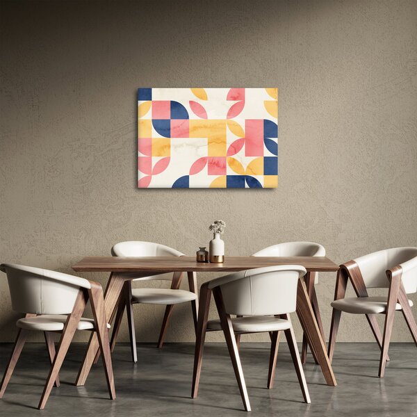 Slika - Apstrakcija s retro uzorcima (70x50 cm)