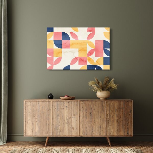 Slika - Apstrakcija s retro uzorcima (90x60 cm)