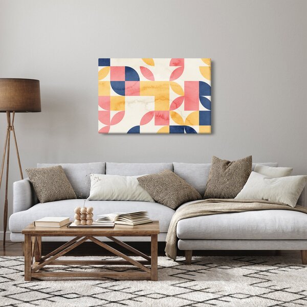 Slika - Apstrakcija s retro uzorcima (90x60 cm)