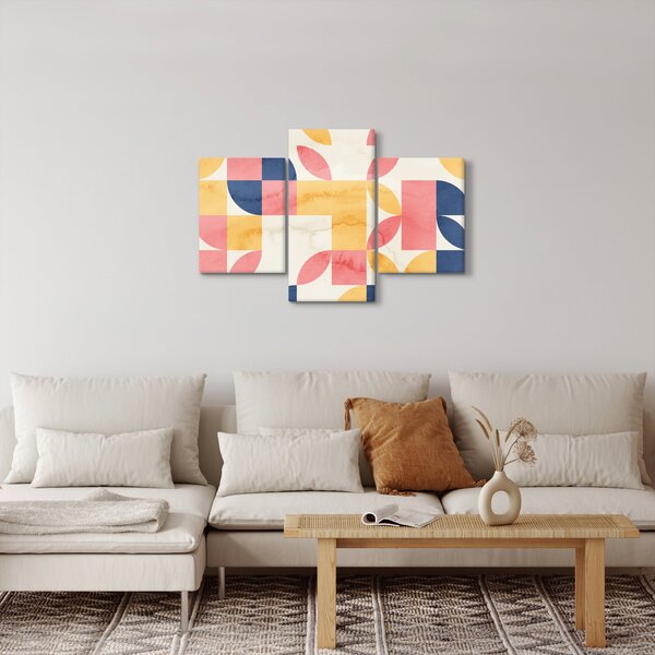 Slika - Apstrakcija s retro uzorcima (90x60 cm)