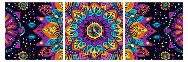 Slika - Kaleidoskopska mandala (sa satom) (90x30 cm)