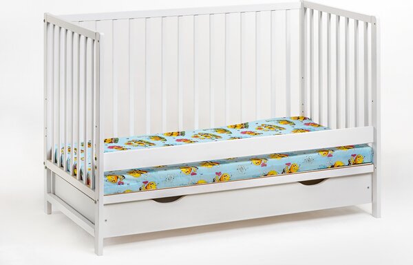 Zondo Dječji krevetić 60 cm ASM Cathi II 26 WW BCP+M (bijela) (s madracem i prostorom za odlaganje). Akcija -36%