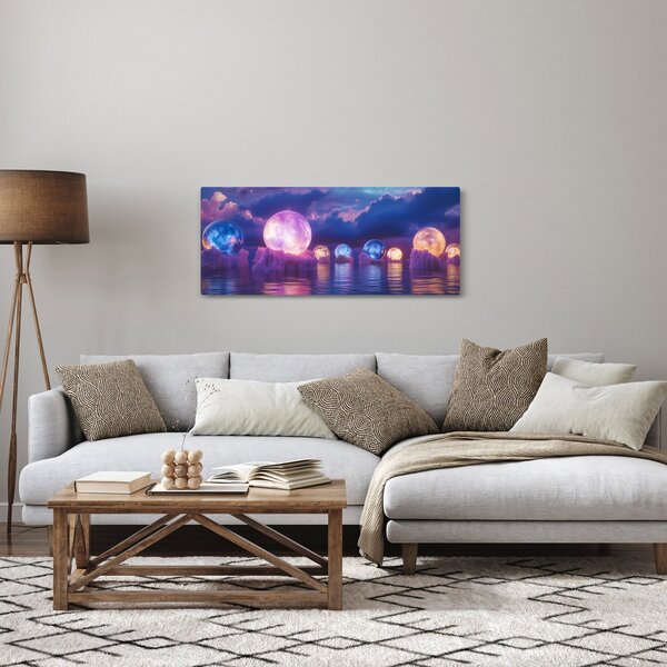 Slika - Planeti na vodi (120x50 cm)