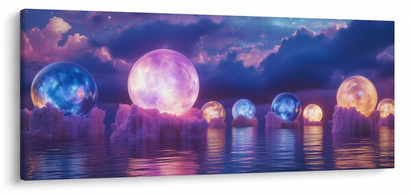 Slika - Planeti na vodi (120x50 cm)