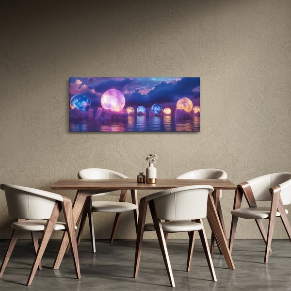 Slika - Planeti na vodi (120x50 cm)