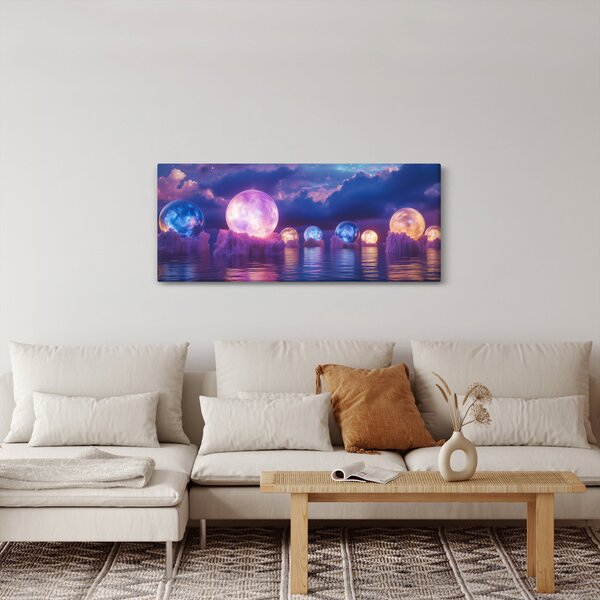 Slika - Planeti na vodi (120x50 cm)