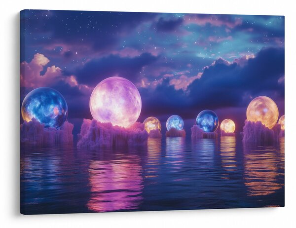 Slika - Planeti na vodi (70x50 cm)