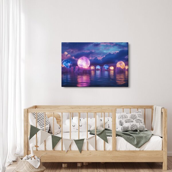 Slika - Planeti na vodi (90x60 cm)