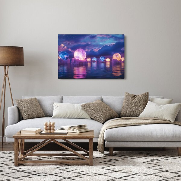 Slika - Planeti na vodi (90x60 cm)